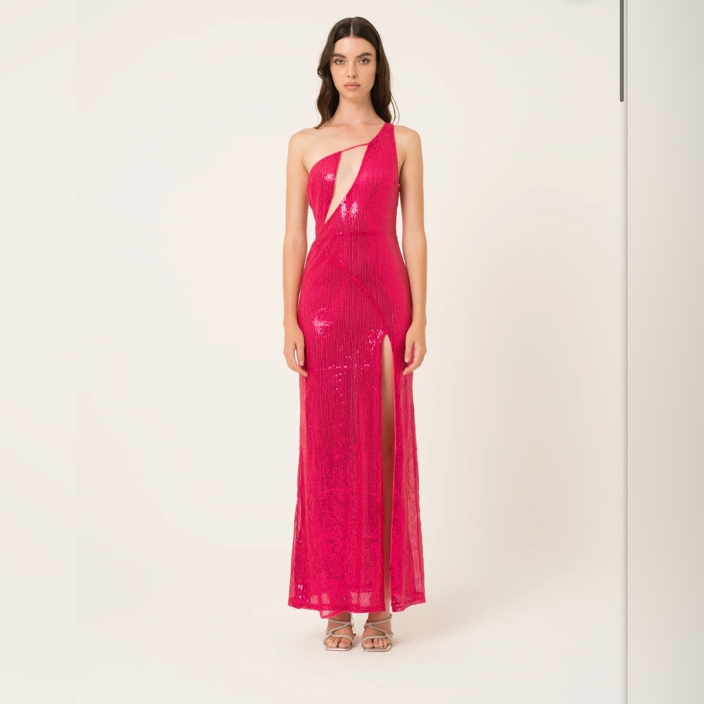 Amy Lynn pink sequin cut out maxi dress